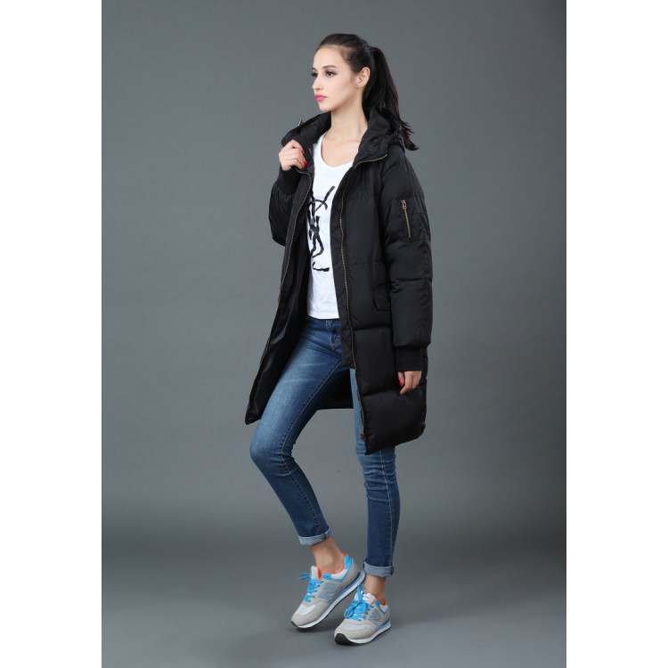 TE6670YYM Winter-Lässiger, reiner, farbiger Daunenmantel mit Mütze